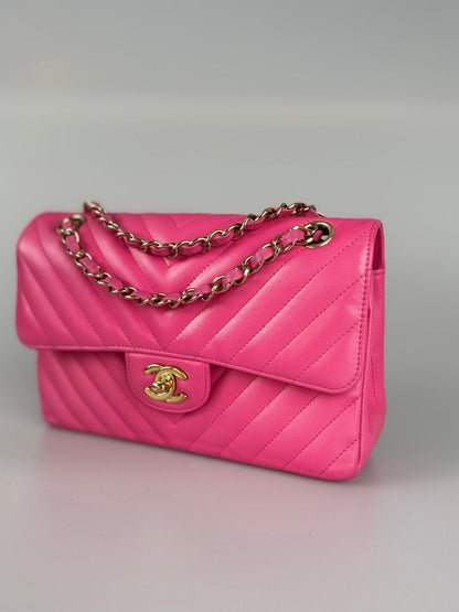 Chanel Small Quilted Flap Bag Pink Lambskin