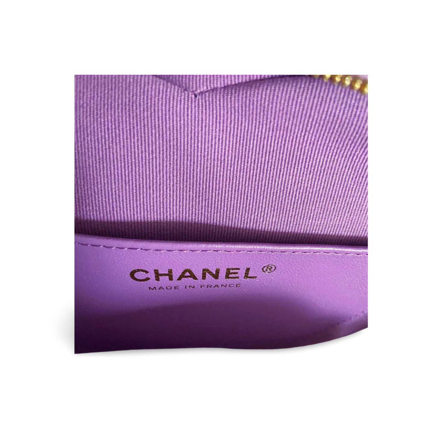 Chanel Large Heart Bag Purple Lambskin Gold Hardware