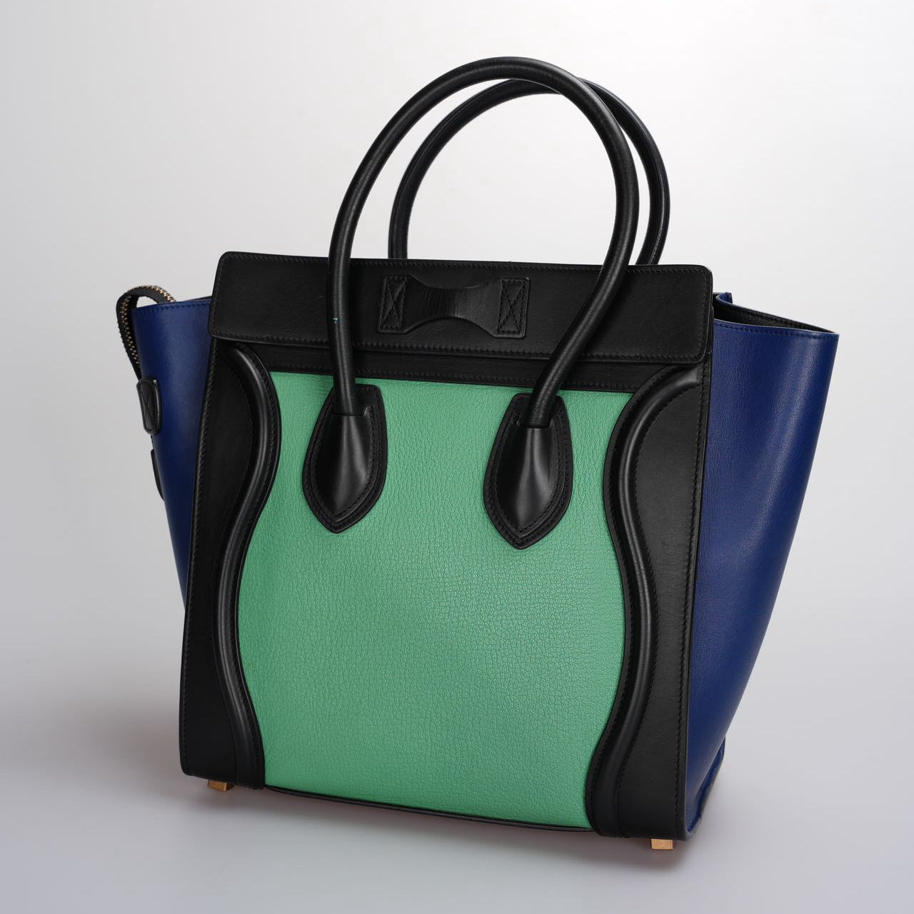 CELINE Tricolor Luggage Bag Leather Micro