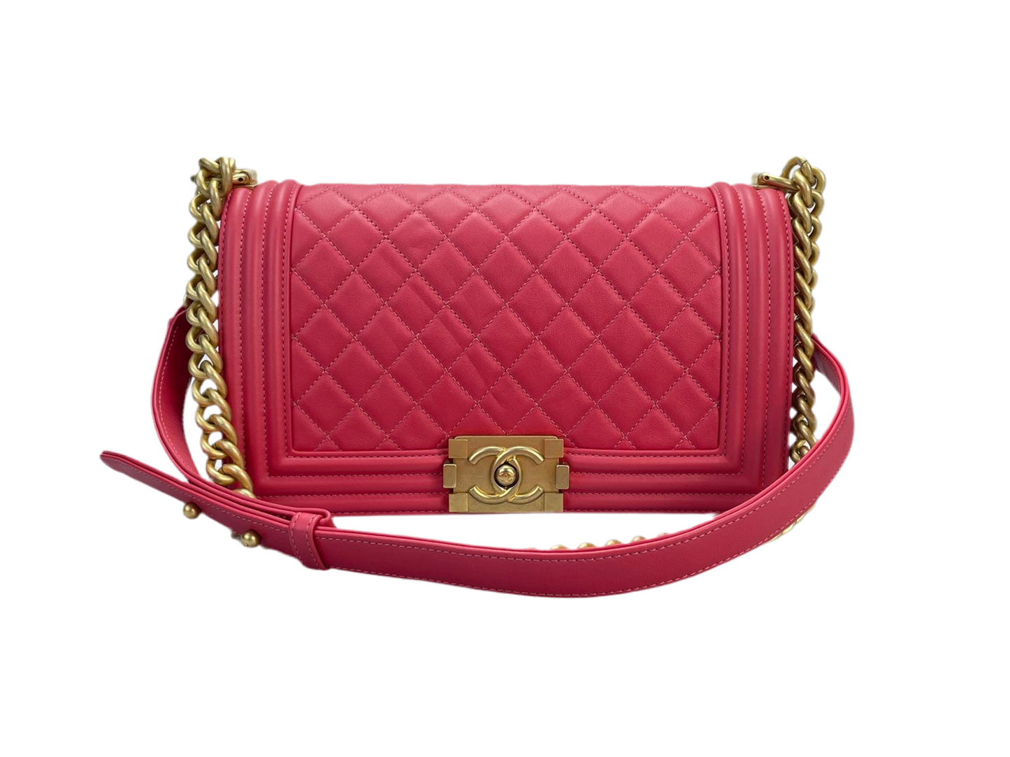 Chanel Medium Leboy Bag in Hot Pink with Gold Hardware