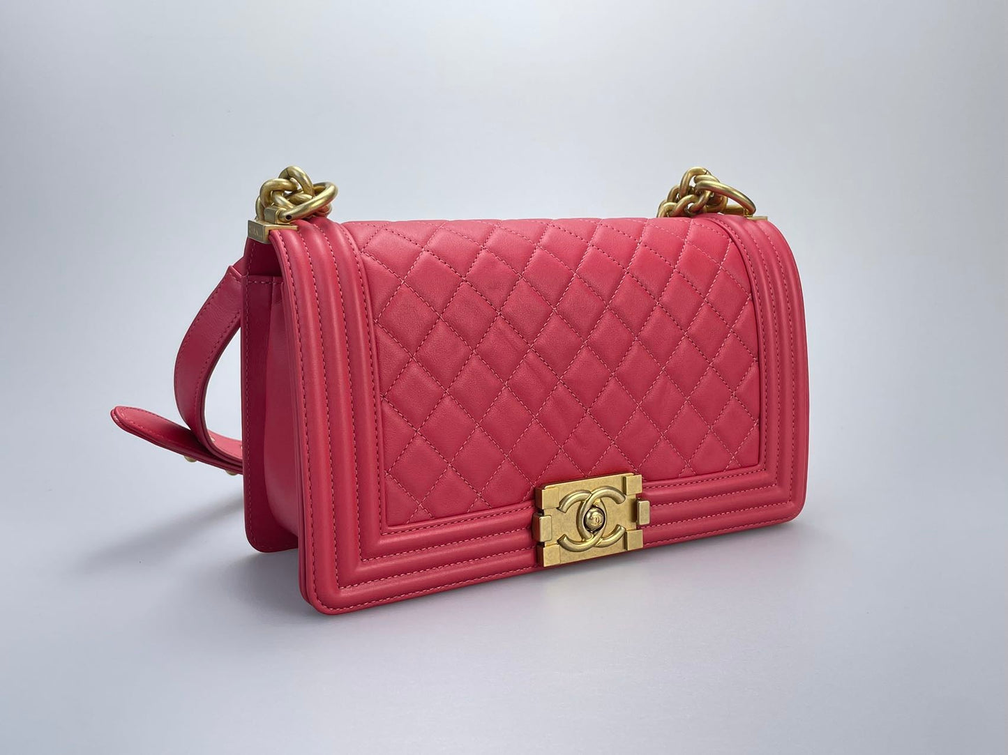 Chanel Medium Leboy Bag in Hot Pink with Gold Hardware