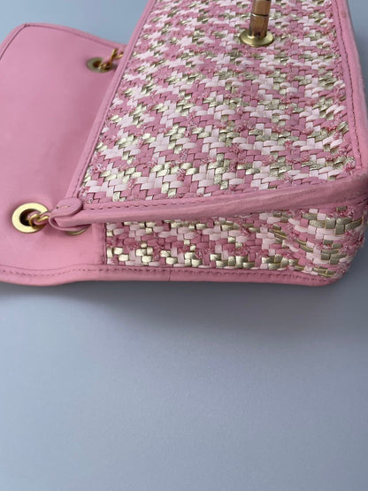 Chanel Metallic Woven Lamb Skin Flap Bag