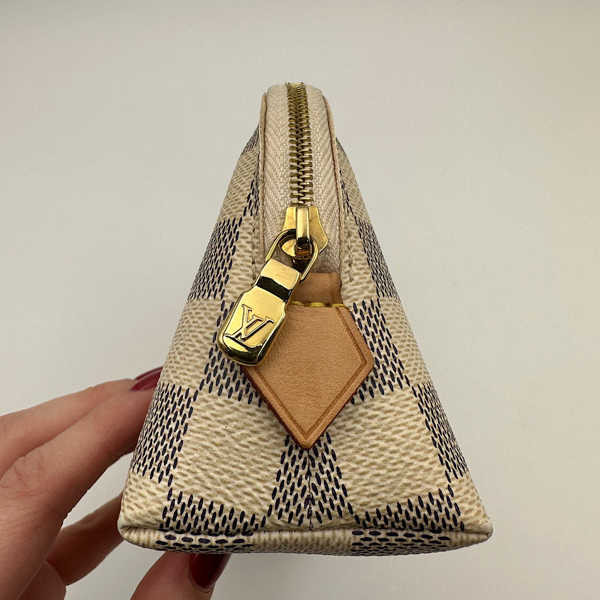 Pochette cosmétique PM damier azur