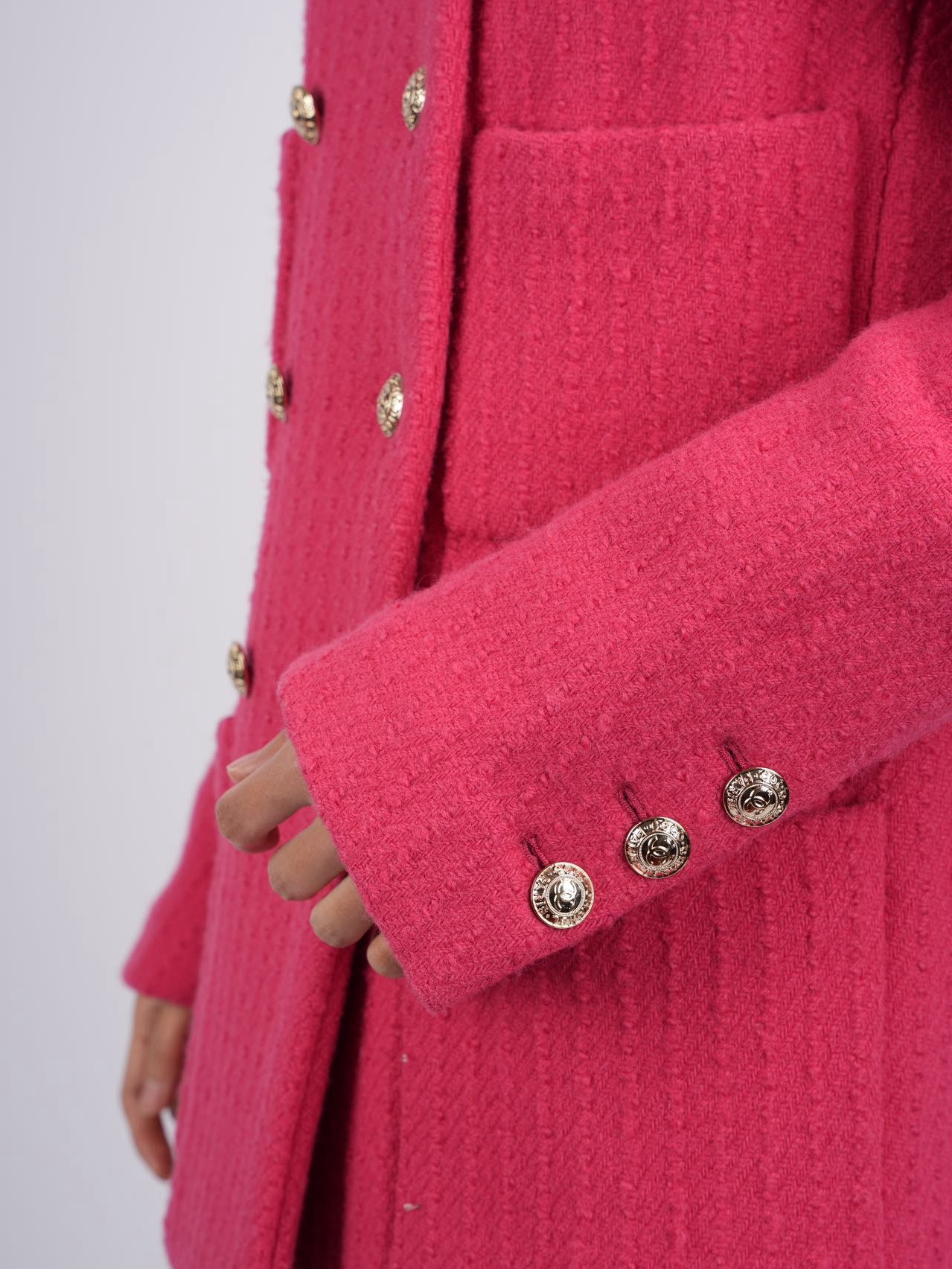 Chanel Pink Wool Tweed Blazer