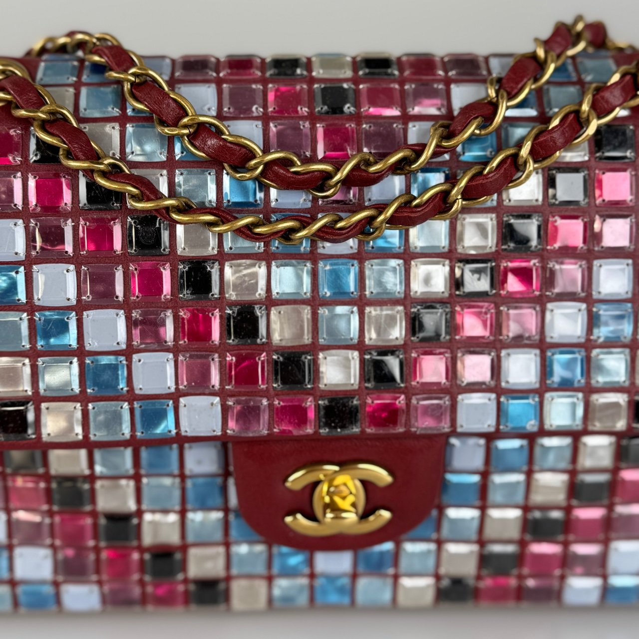 Chanel Mosaic Medium Flap Red Multicolor