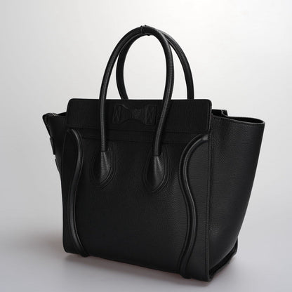 CELINE Micro Luggage leather handbag in Black