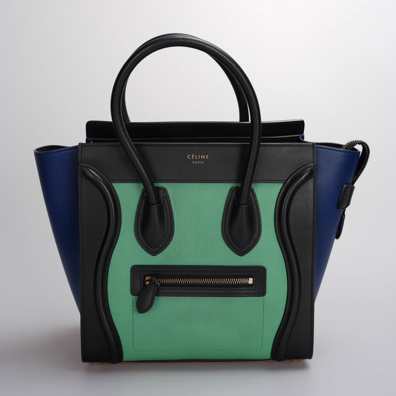 CELINE Tricolor Luggage Bag Leather Micro