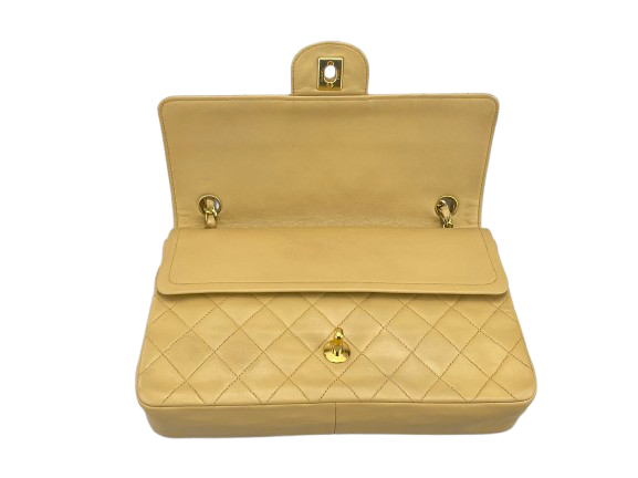 Chanel Beige Vintage Timeless Flap Bag Medium