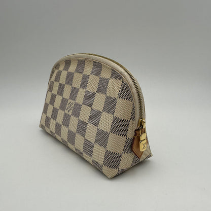 Pochette cosmétique PM damier azur