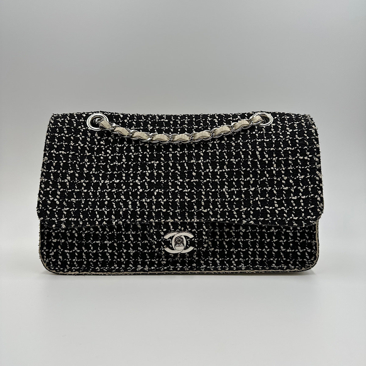 Sac Classique en tweed noir & blanc