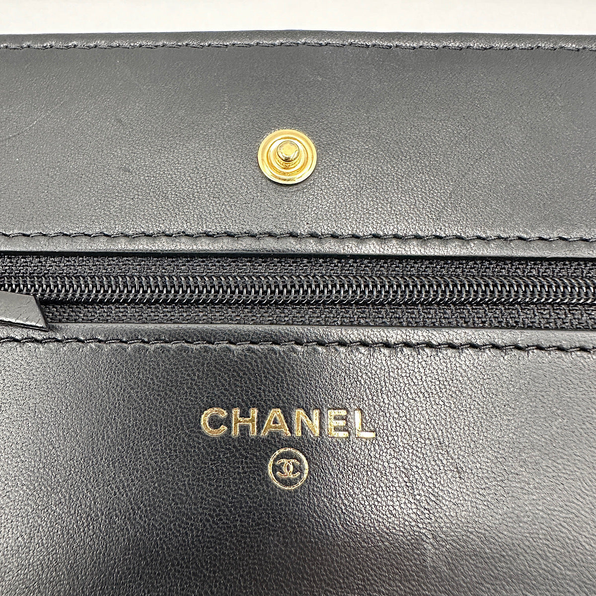 Wallet on chain classique agneau noir