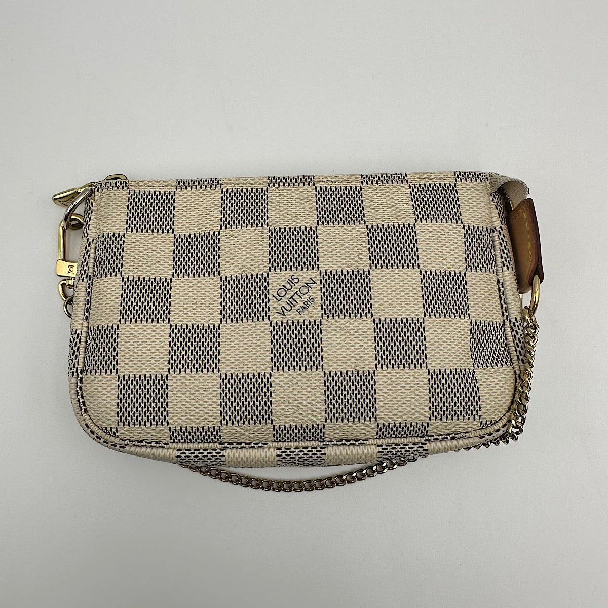 Pochette accessoires mini damier azur