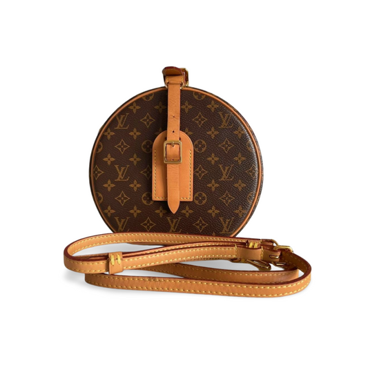 Louis Vuitton Monogram Canvas Petite Boite Chapeau Cross-Body Bag with Gold Hardware