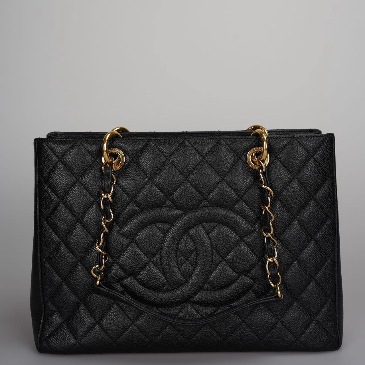 Chanel Grand Shopping Tote Black GST Bag in Caviar Leather with Gold Hardware