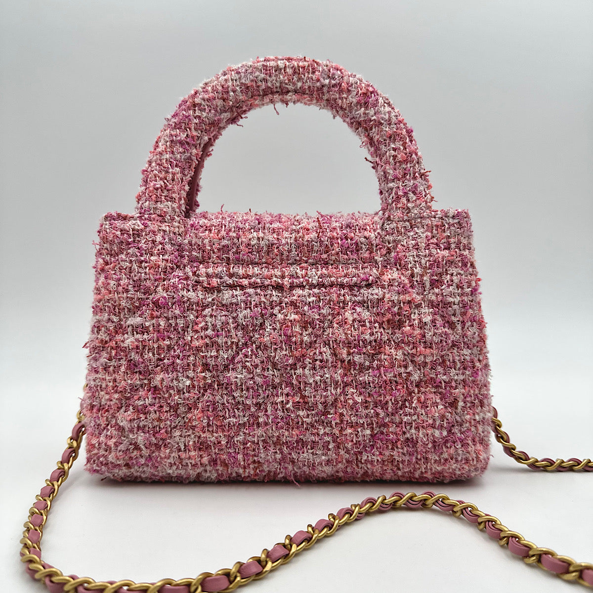 Mini cabas tweed rose