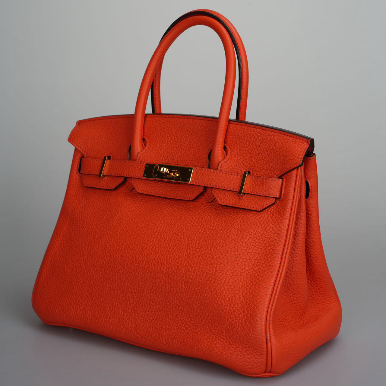 Hermes Birkin 30 Handbag in Orange Togo Leather with Gold Hardware