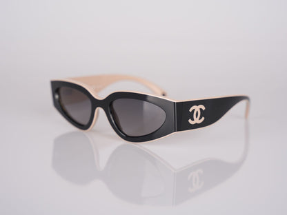 Chanel Cat Eye Sunglasses with CC Logo Black and Brown