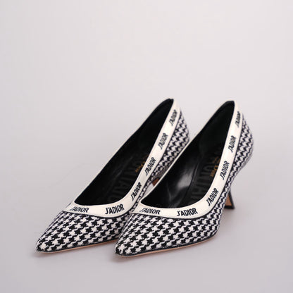 Christian Dior Houndstooth 6cm Pumps 37.5 Black&White