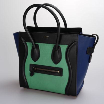 CELINE Tricolor Luggage Bag Leather Micro