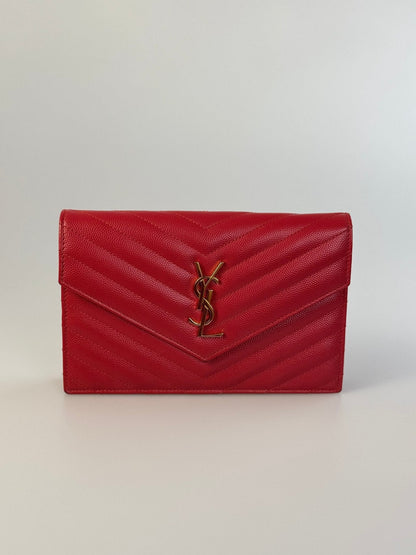 Saint Laurent Cassandre envelope Red Bag