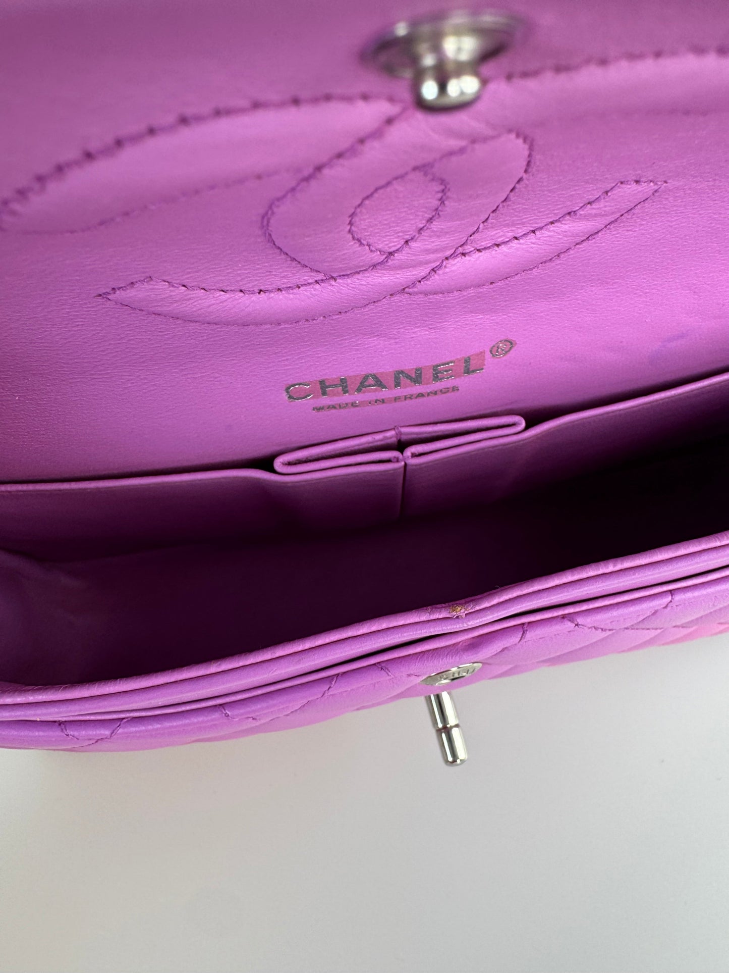 Chanel timeless flap bag medium purple