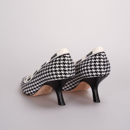 Christian Dior Houndstooth 6cm Pumps 37.5 Black&White