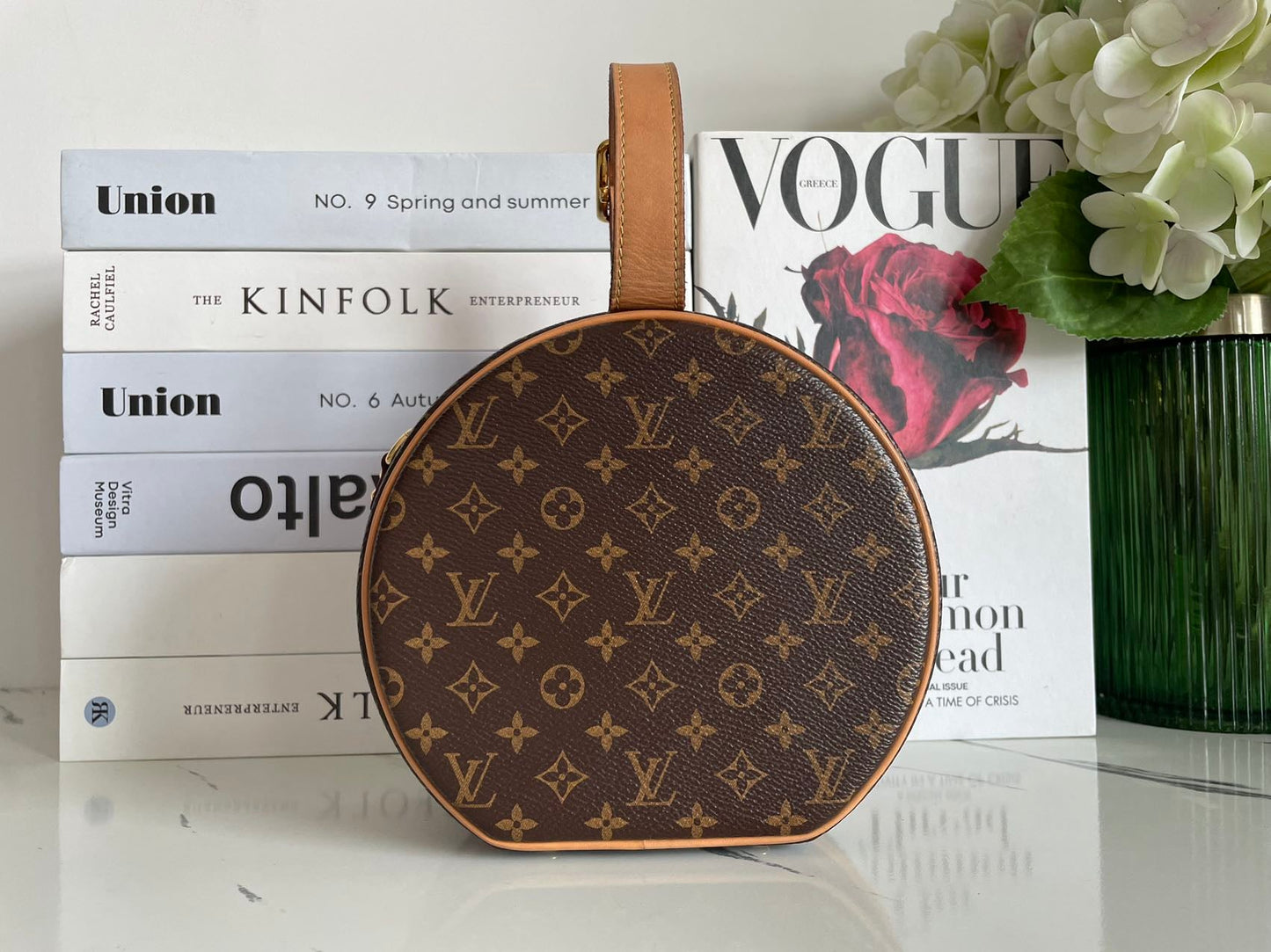 Louis Vuitton Monogram Canvas Petite Boite Chapeau Cross-Body Bag with Gold Hardware