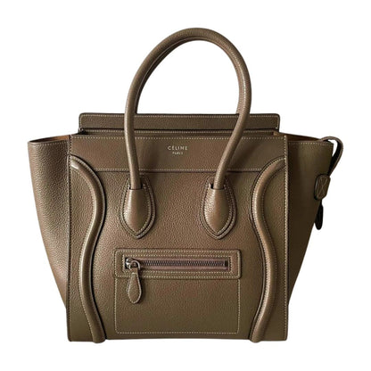 CELINE Micro 
Luggage leather handbag in Grey