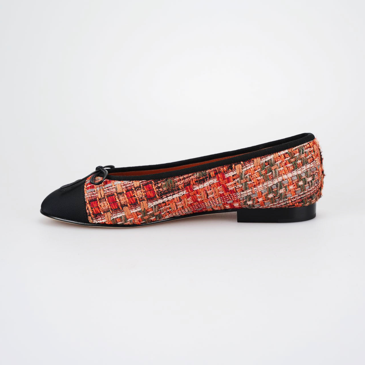 Chanel Ballet Flats Multicolor Fabric and Leather CC 38