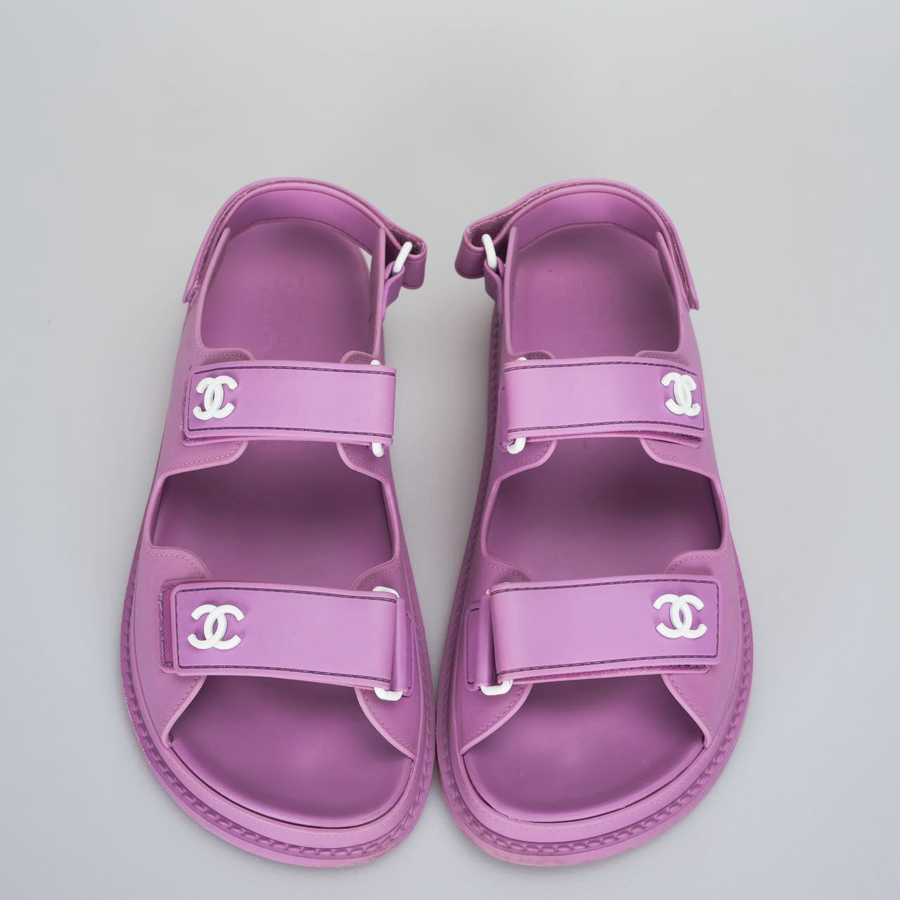 Chanel purple cc rubber Dad Sandals 36