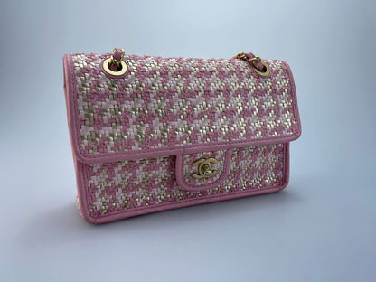 Chanel Metallic Woven Lamb Skin Flap Bag