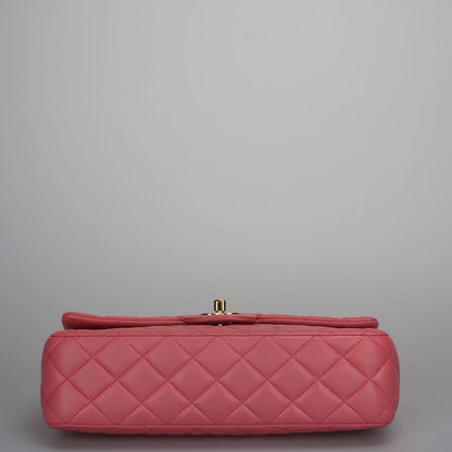 Chanel Pink timeless medium Valentine Lambskin Leather bag with Gold Hardware