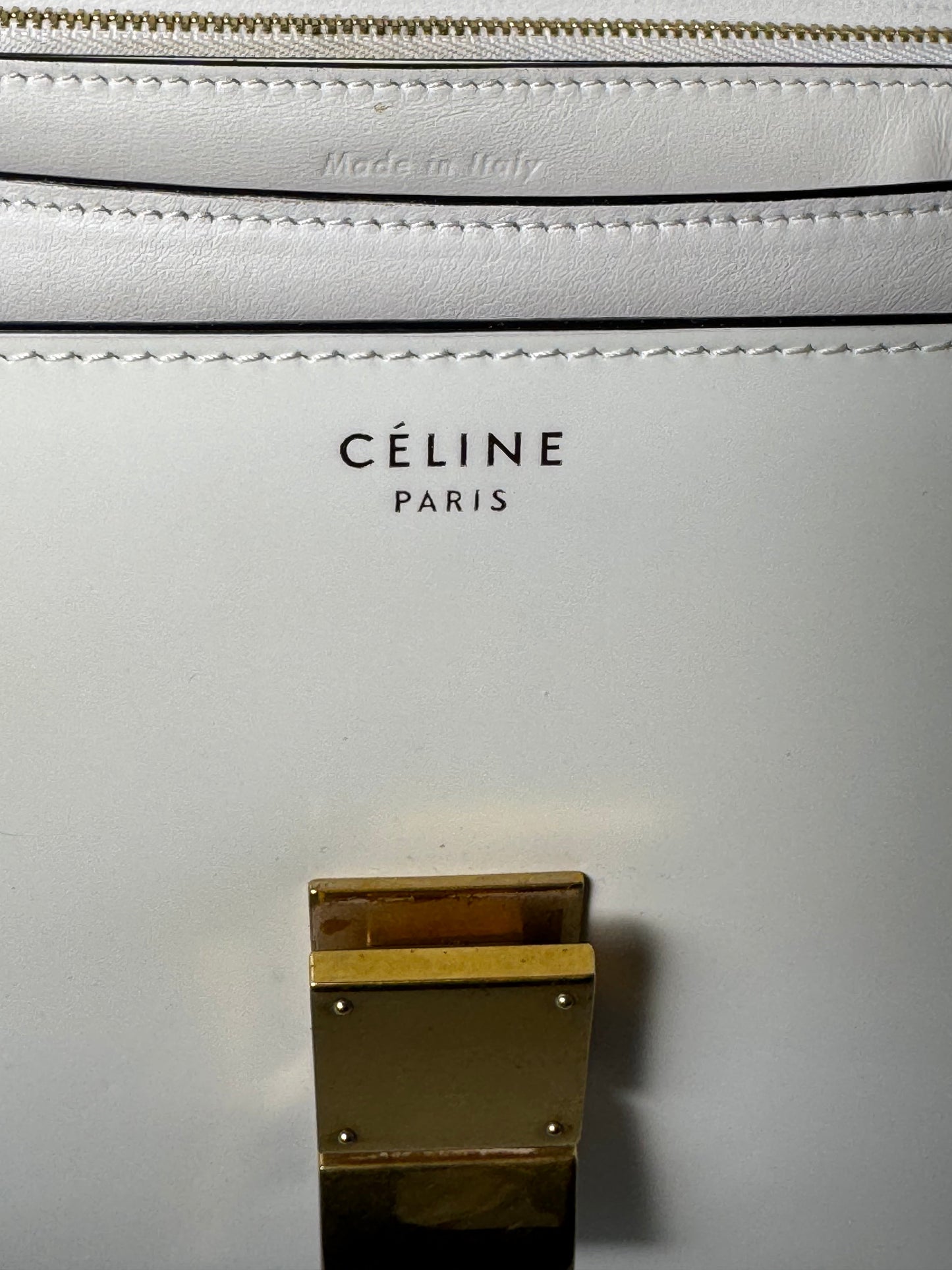 Celine bag Classic Box white leather shoulder bag