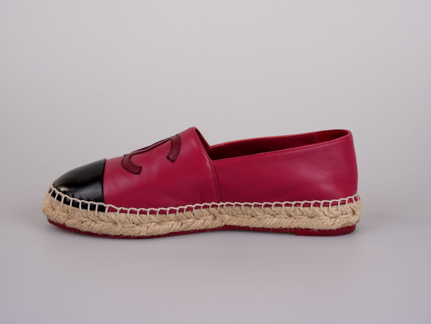 Chanel Lambskin CC Espadrilles Fuchsia Black Size 38