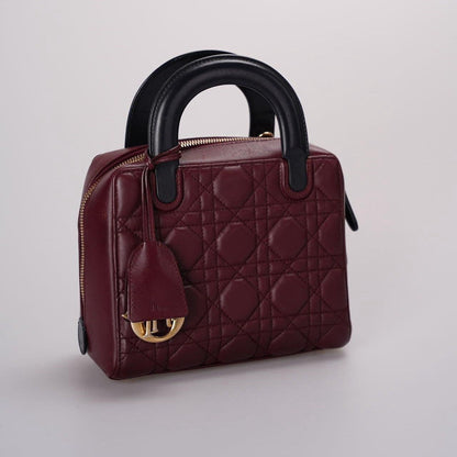 Christian Dior Lambskin Burgundy Cannage Lily Tote Bag