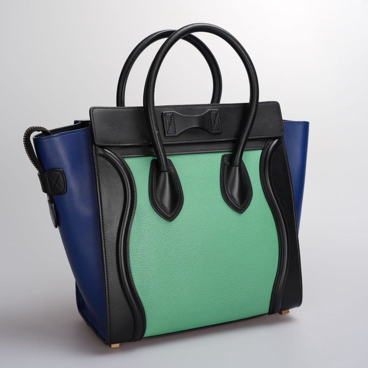 CELINE Tricolor Luggage Bag Leather Micro