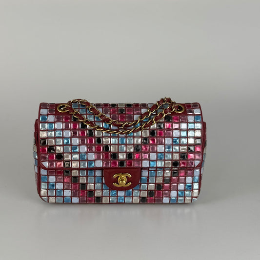 Chanel Mosaic Medium Flap Red Multicolor