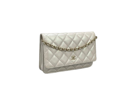 Chanel Wallet on Chain Bag Quilted Iridescent Lambskin Crossbody