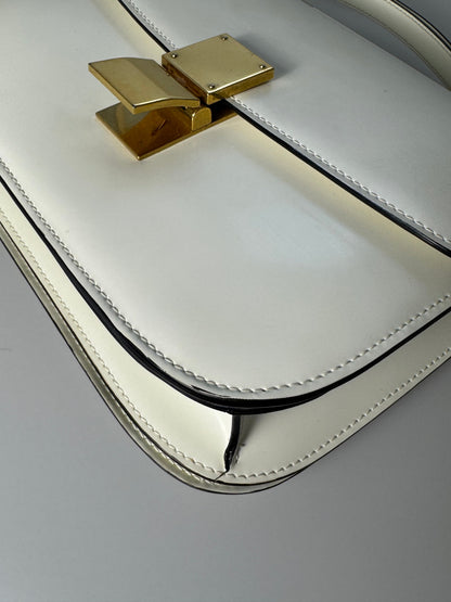 Celine bag Classic Box white leather shoulder bag