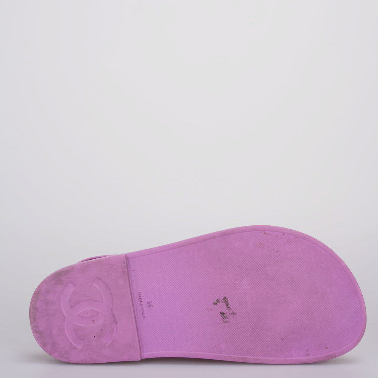 Chanel purple cc rubber Dad Sandals 36