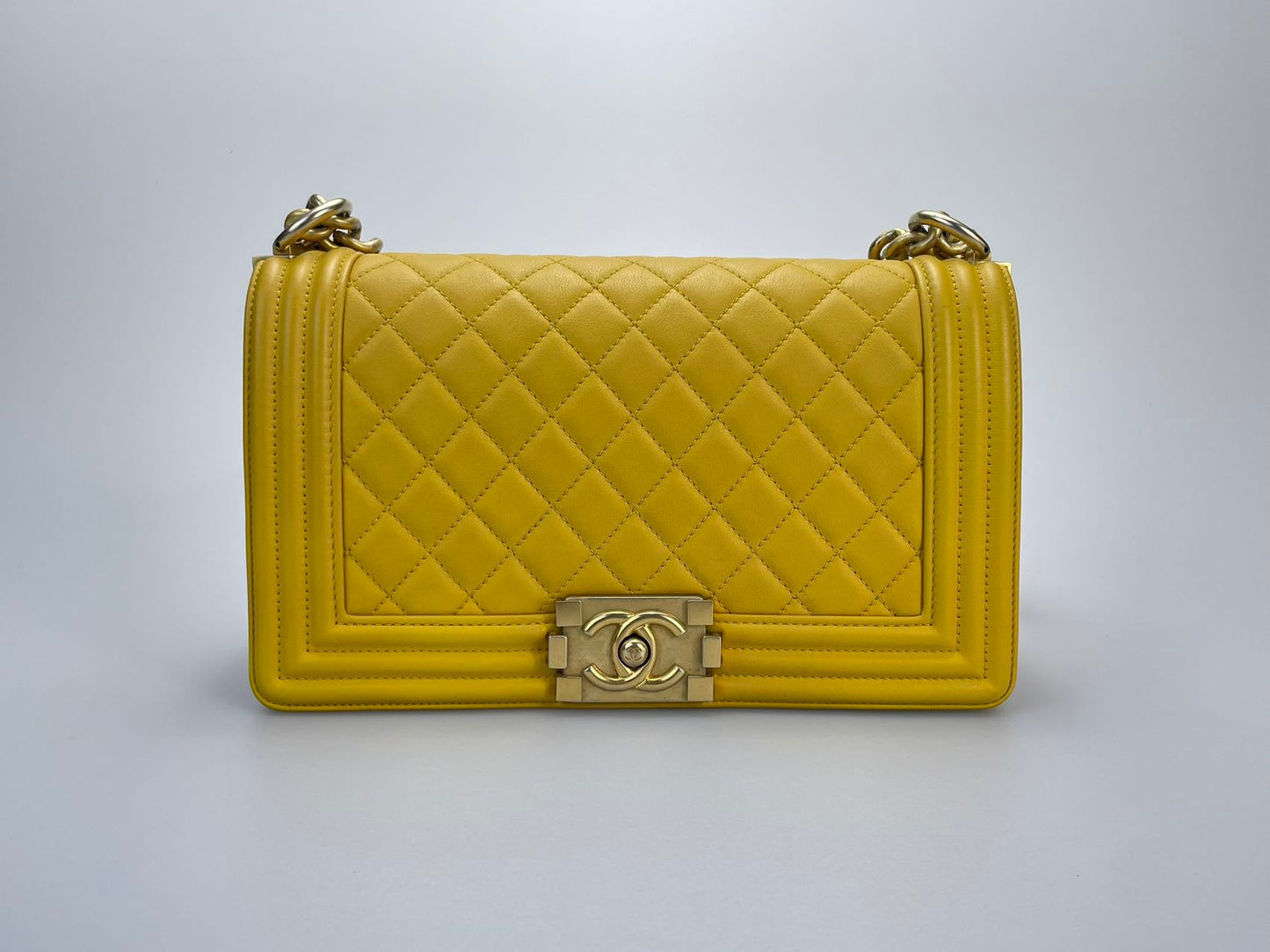 Chanel Leboy Medium in Lemon Yellow Bag with Gold Hardware