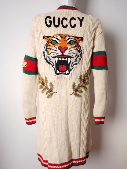 Gucci Wool Cardigan In Beige Cruise 2018 Collection Size XS