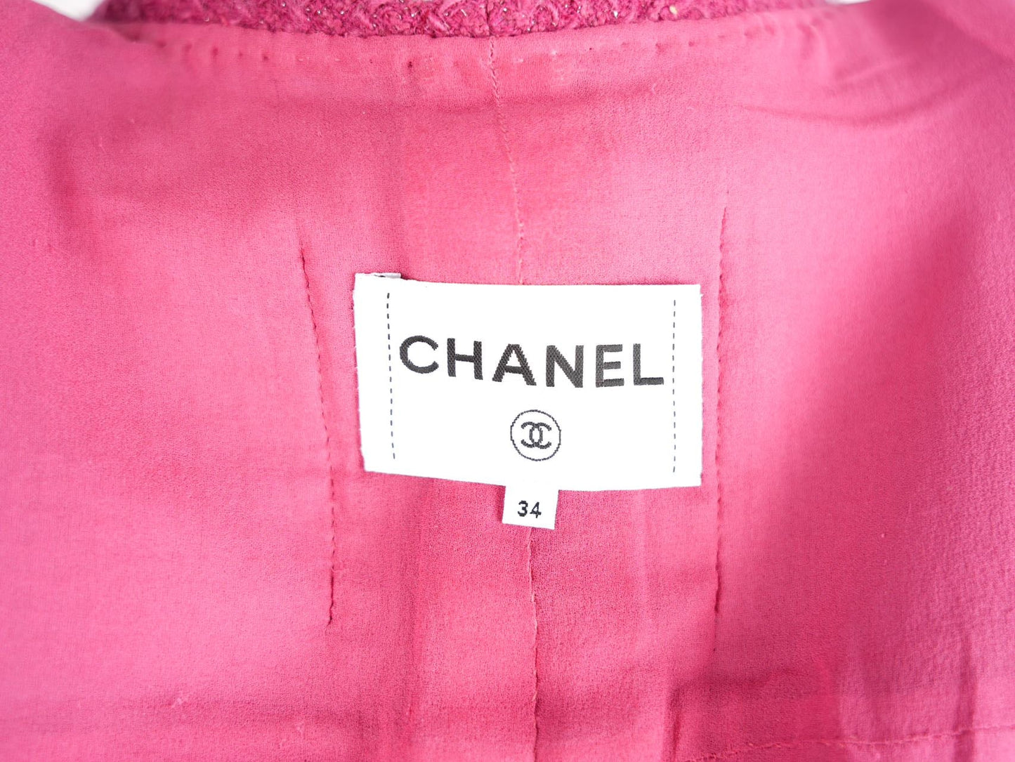 Chanel Wool Jacket Fuchsia 2016 Fall Winter Collection Size 34