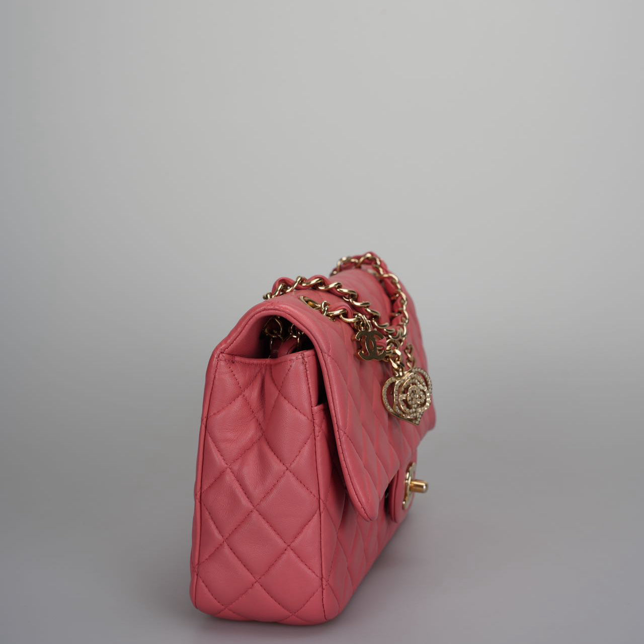 Chanel Pink timeless medium Valentine Lambskin Leather bag with Gold Hardware