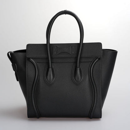 CELINE Micro Luggage leather handbag in Black