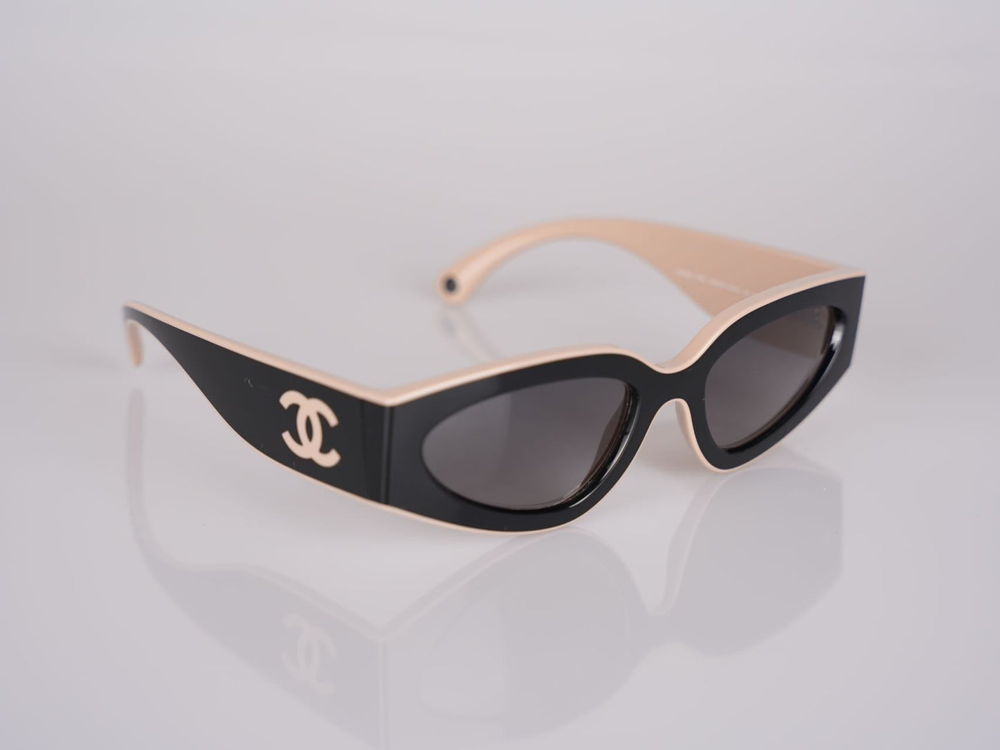 Chanel Cat Eye Sunglasses with CC Logo Black and Brown