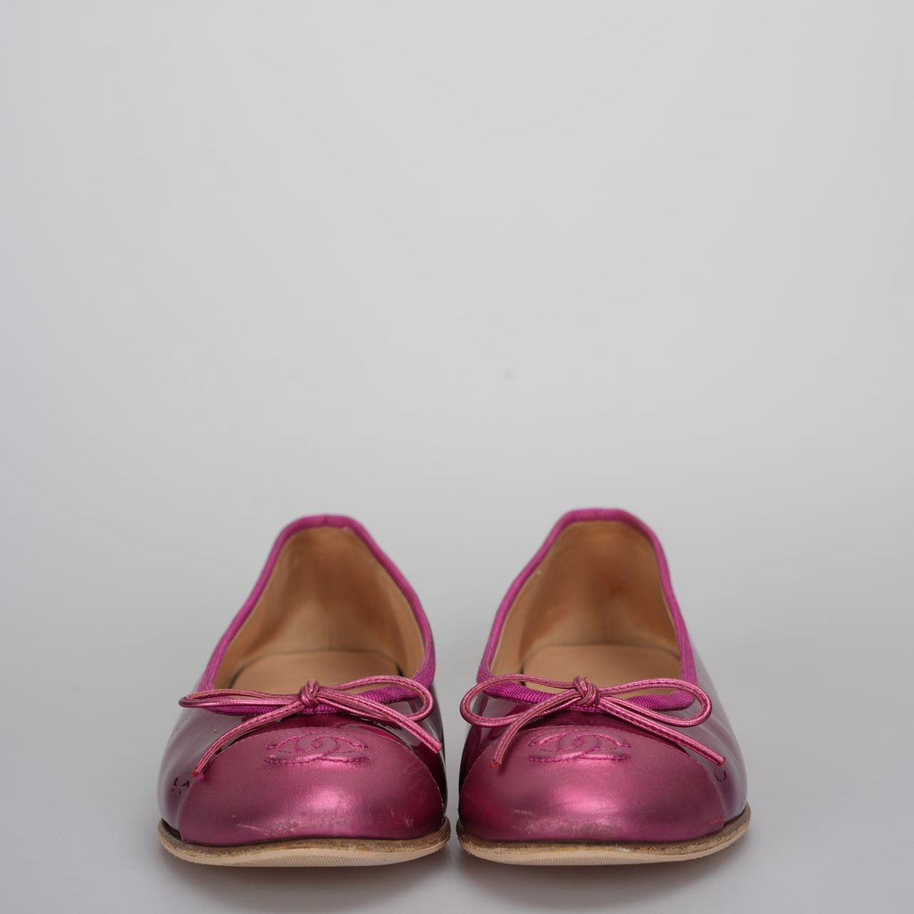 Chanel ballet flats 37.5 in hot pink