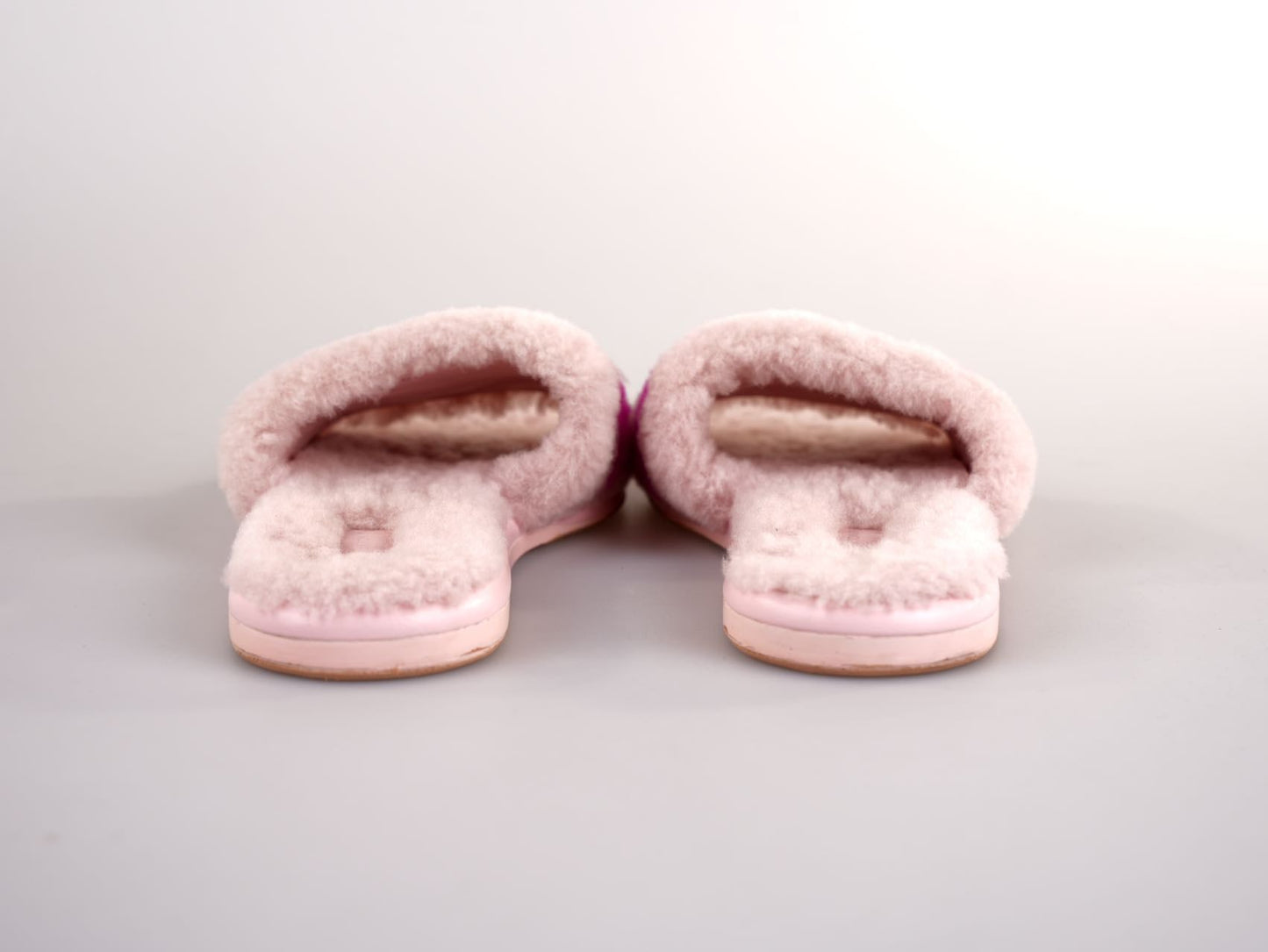 Louis Vuitton Shearling Magnetic Flat Mule 38 Rose Clair