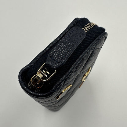 Porte-monnaie zippé classique caviar navy