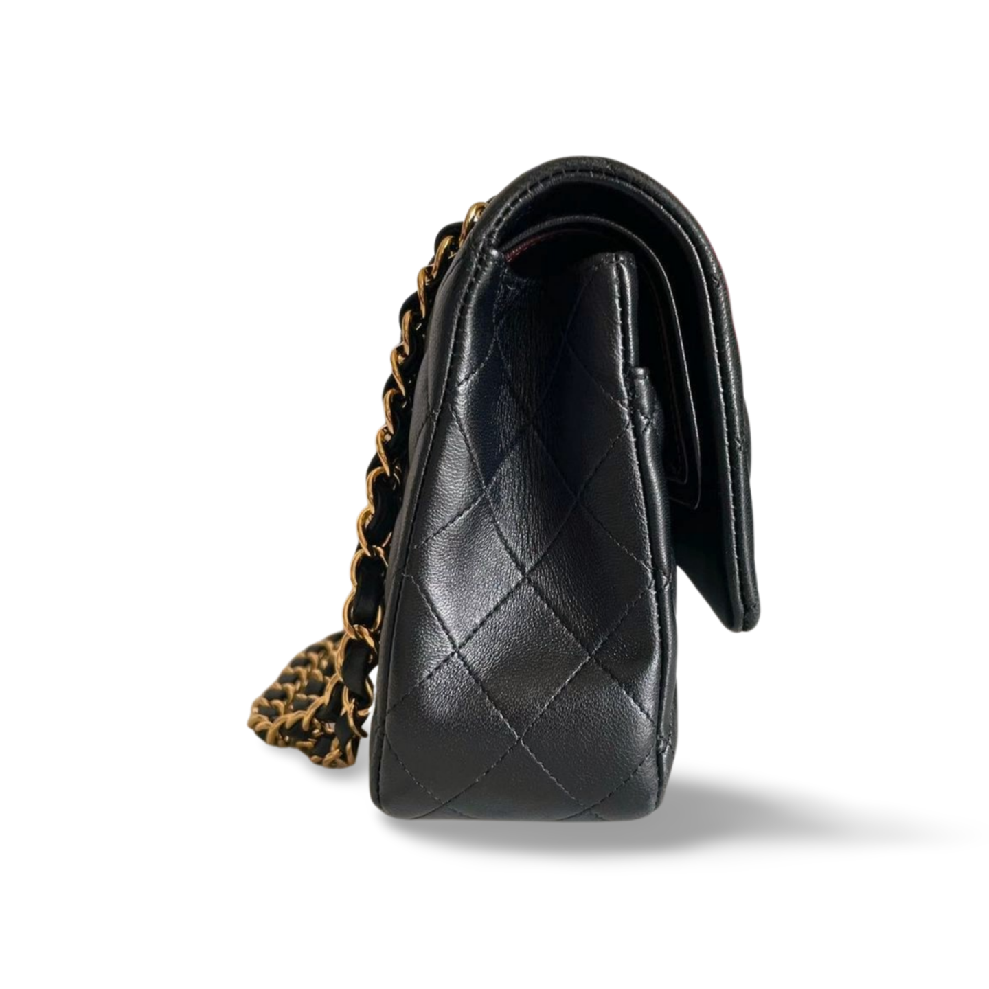 Chanel Black timeless Flap Bag Medium Lambskin Leather With Gold Hardware